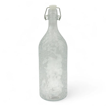 Flip-Top Glass Bottle Jar with Airtight Stopper Lids 1100ML – Reusable Clear Glass Bottle for Fermentation, Juice, Kombucha, Vinegar, Water & More - Damoo