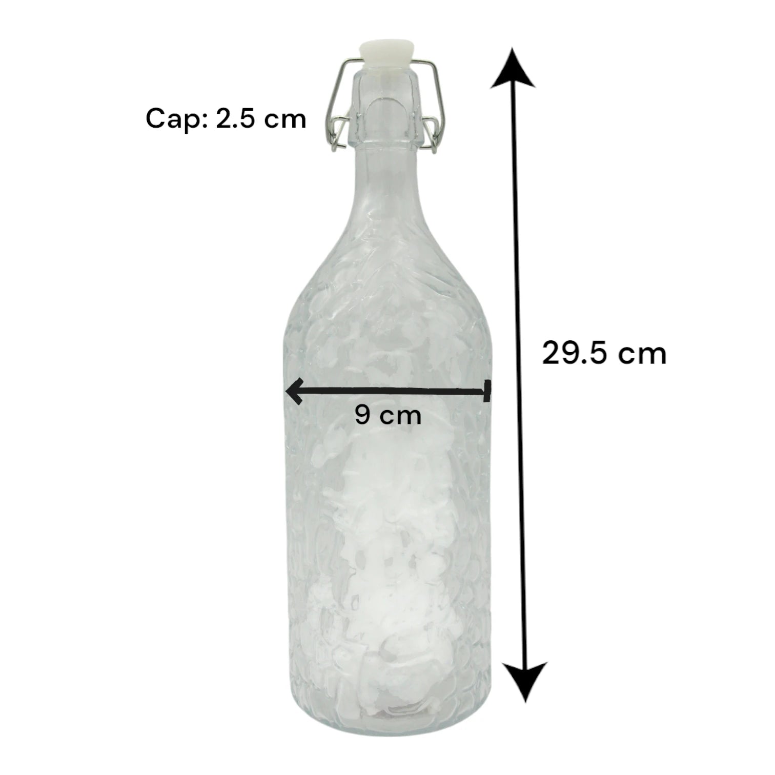 Flip-Top Glass Bottle Jar with Airtight Stopper Lids 1100ML – Reusable Clear Glass Bottle for Fermentation, Juice, Kombucha, Vinegar, Water & More - Damoo