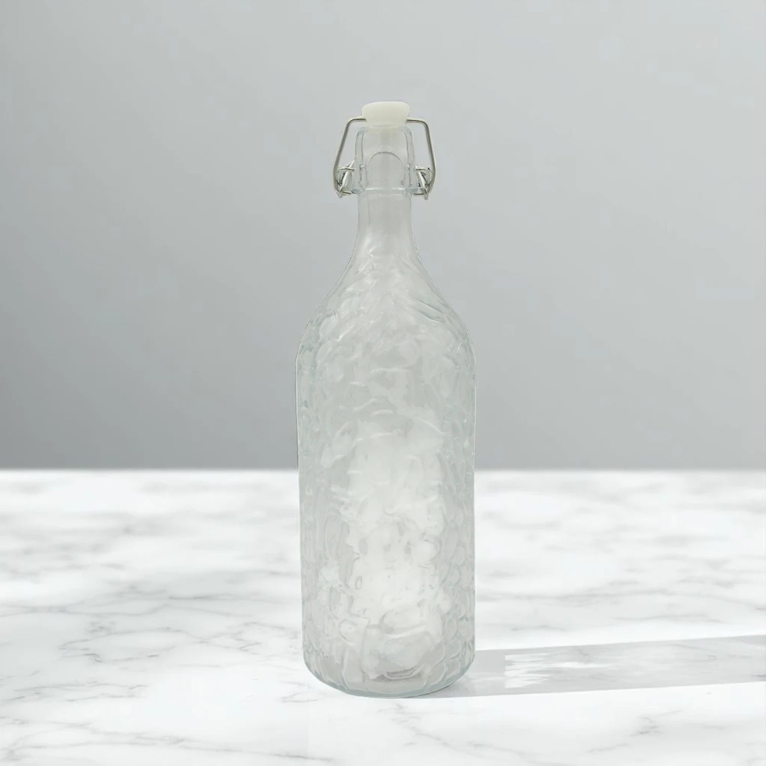 Flip-Top Glass Bottle Jar with Airtight Stopper Lids 1100ML – Reusable Clear Glass Bottle for Fermentation, Juice, Kombucha, Vinegar, Water & More - Damoo