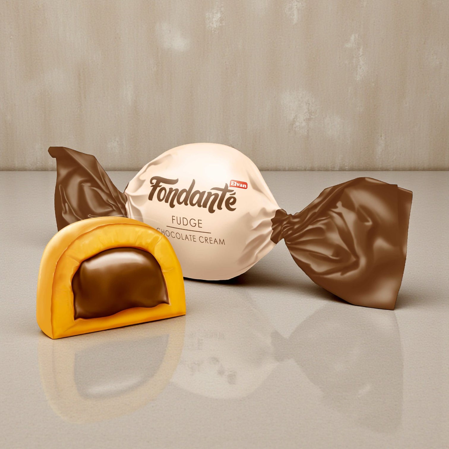 Elvan Fondante Fudge Chocolate Cream 500g | Individually Wrapped Caramel & Chocolate Filled Candies | Made in Türkiye - Damoo