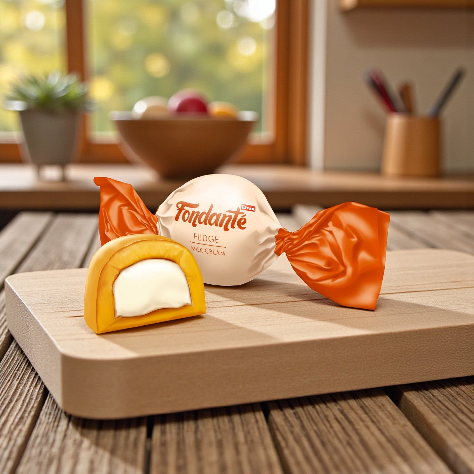 Elvan Fondante Milk Cream Fudge 400g | Soft Caramel-Milk Filling | Individually Wrapped Chocolates - Damoo