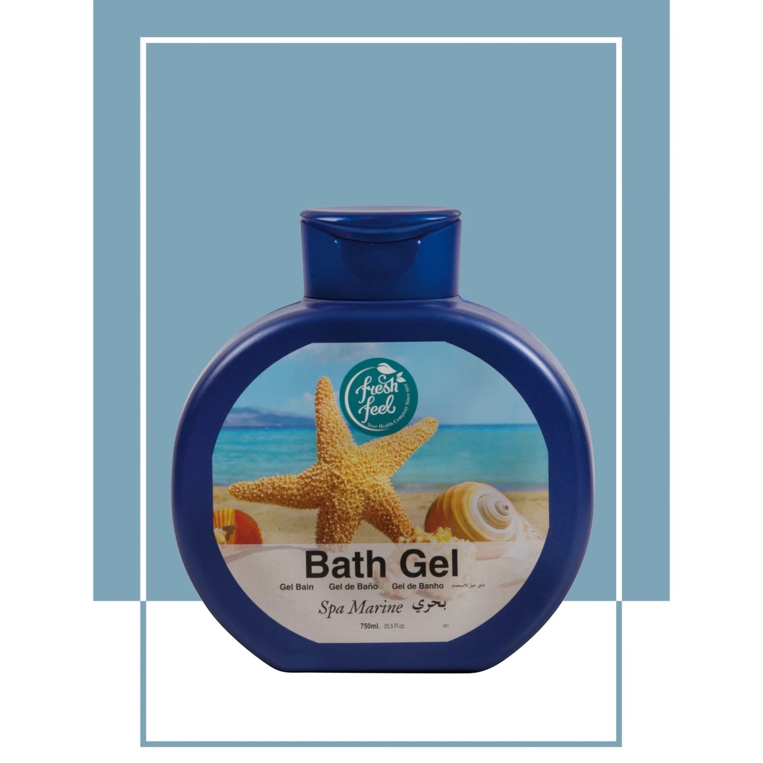 Fresh Feel Spa Marine Bath Gel 750ml – Paraben-Free, Eco-Friendly, Hydrating Sea-Scented Body Wash for All Skin Types - Damoo