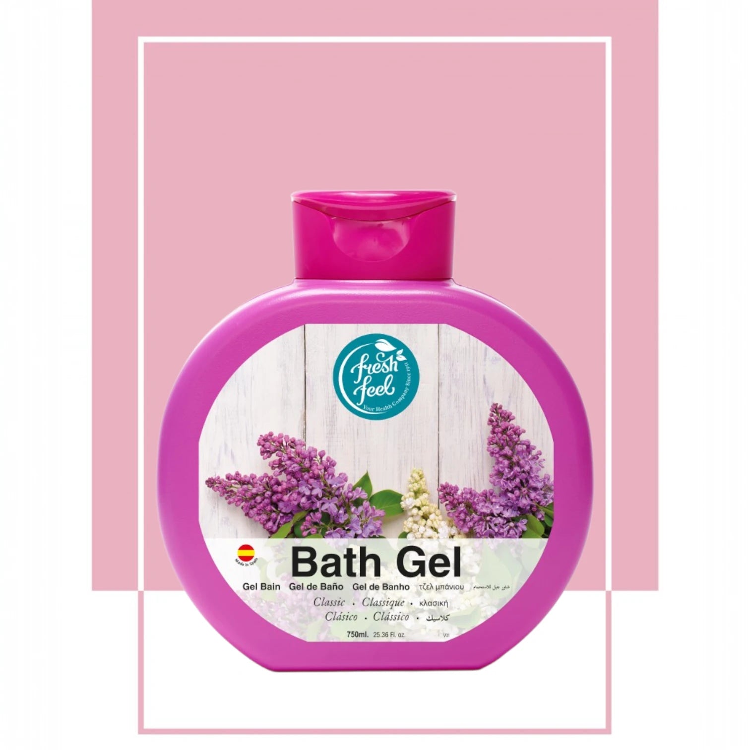 Freshfeel Classic Bath Gel 750ml – Foaming, Moisturizing & Refreshing Shower Gel for Soft & Hydrated Skin - Damoo