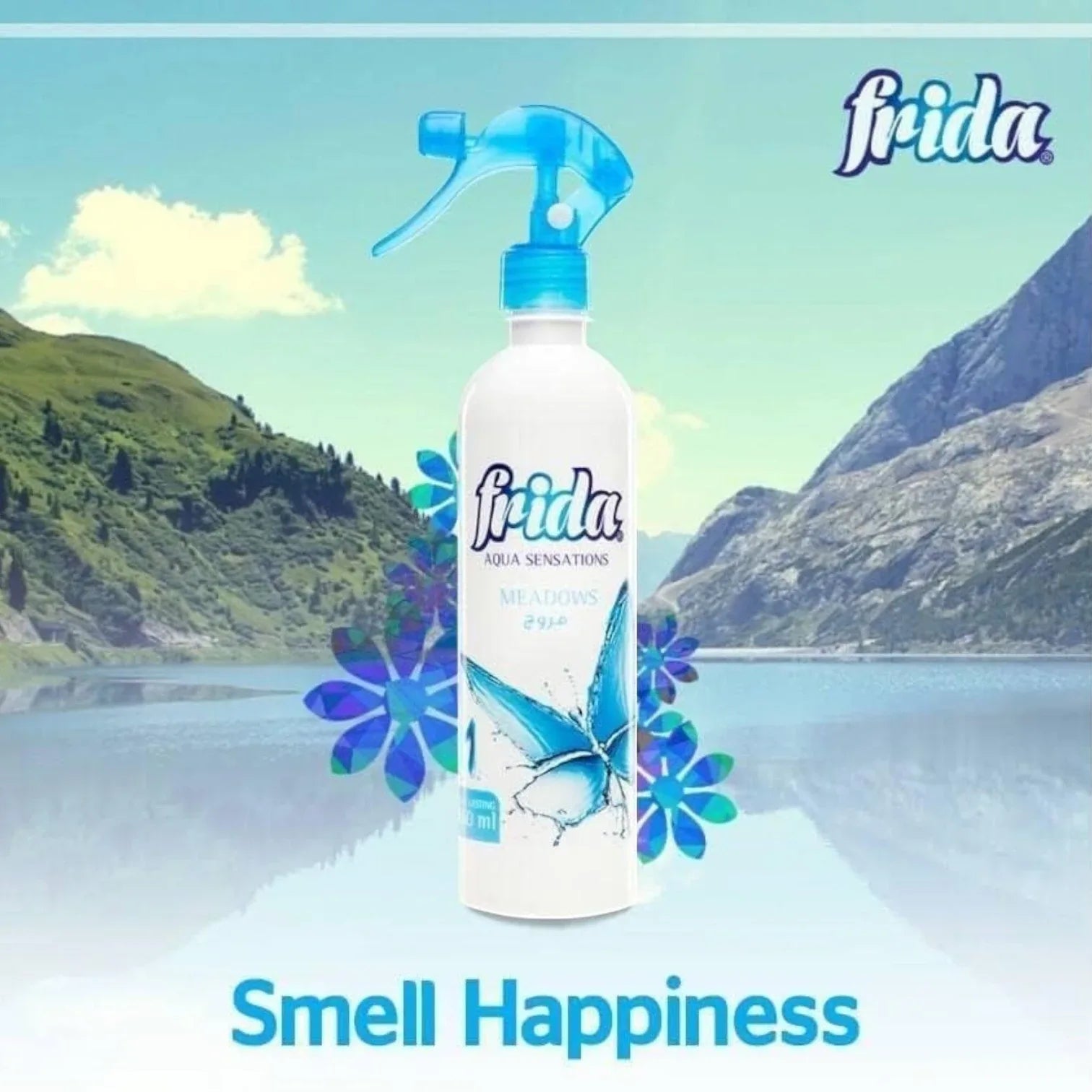 Frida Aqua Air Freshener Spray – 460ml Meadows Scent – Long-Lasting Odor Eliminator for Home, Office & Car (Pack of 1) - Damoo