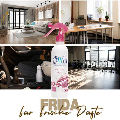 Frida Aqua Satation Air Freshener Spray – Treasure Scent – 460ml – Luxurious Room Spray with Long-Lasting Fragrance & Passive Diffusion - Damoo