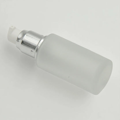Frosted Glass Pump Bottle with Silver Dispenser 30 ML– Refillable Cosmetic Container for Serums, Oils & Skincare - Damoo