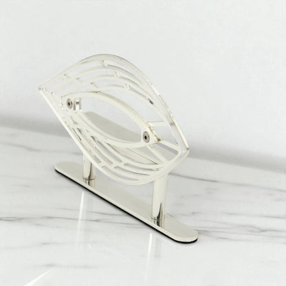 Fursan Clear Acrylic Cake Server – Delicate Leaf Collection with Dome Lid & Iron Handle - Damoo