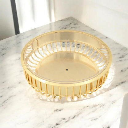 FURSAN Elegant Gold Cake Server with Clear Dome Lid – Decorative Base Dessert Display Stand for Cakes, Pastries & Sweets – Model AF-30CS-10 - Damoo