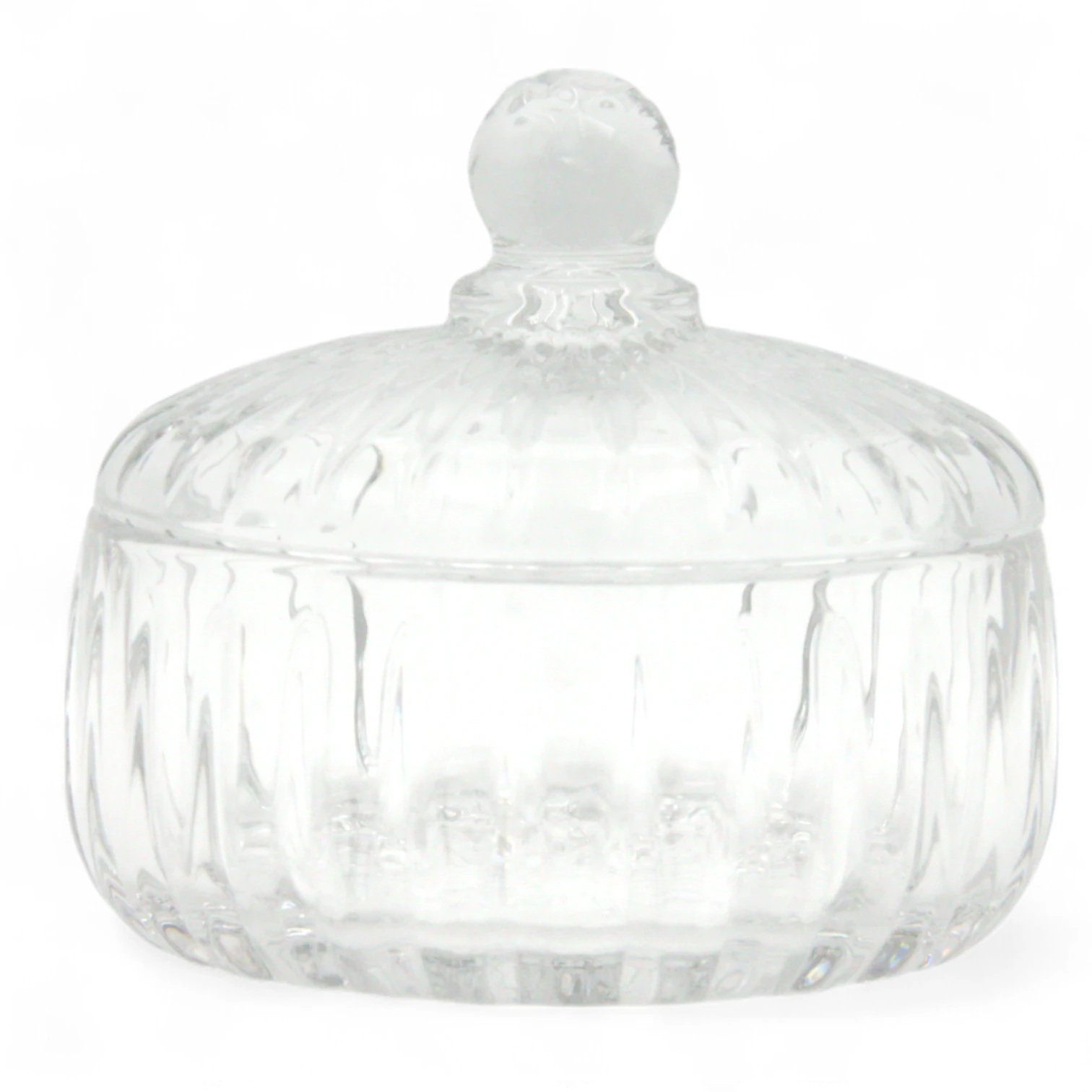 G-Horse Elegant Clear Glass Candy Jar with Lid – Decorative Crystal-Style Storage Pot for Sweets, Nuts & Treats - Damoo