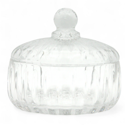 G-Horse Elegant Clear Glass Candy Jar with Lid – Decorative Crystal-Style Storage Pot for Sweets, Nuts & Treats - Damoo