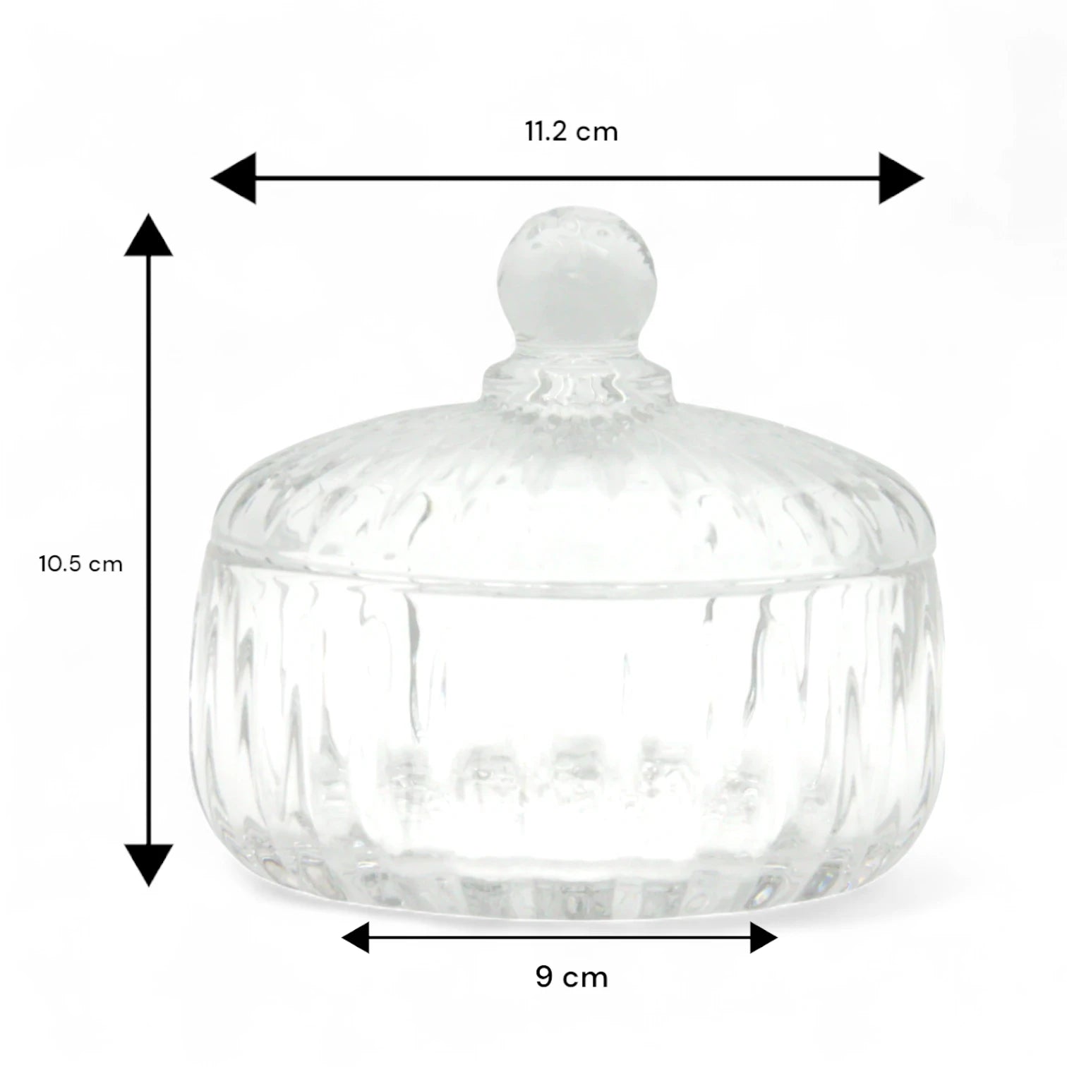 G-Horse Elegant Clear Glass Candy Jar with Lid – Decorative Crystal-Style Storage Pot for Sweets, Nuts & Treats - Damoo