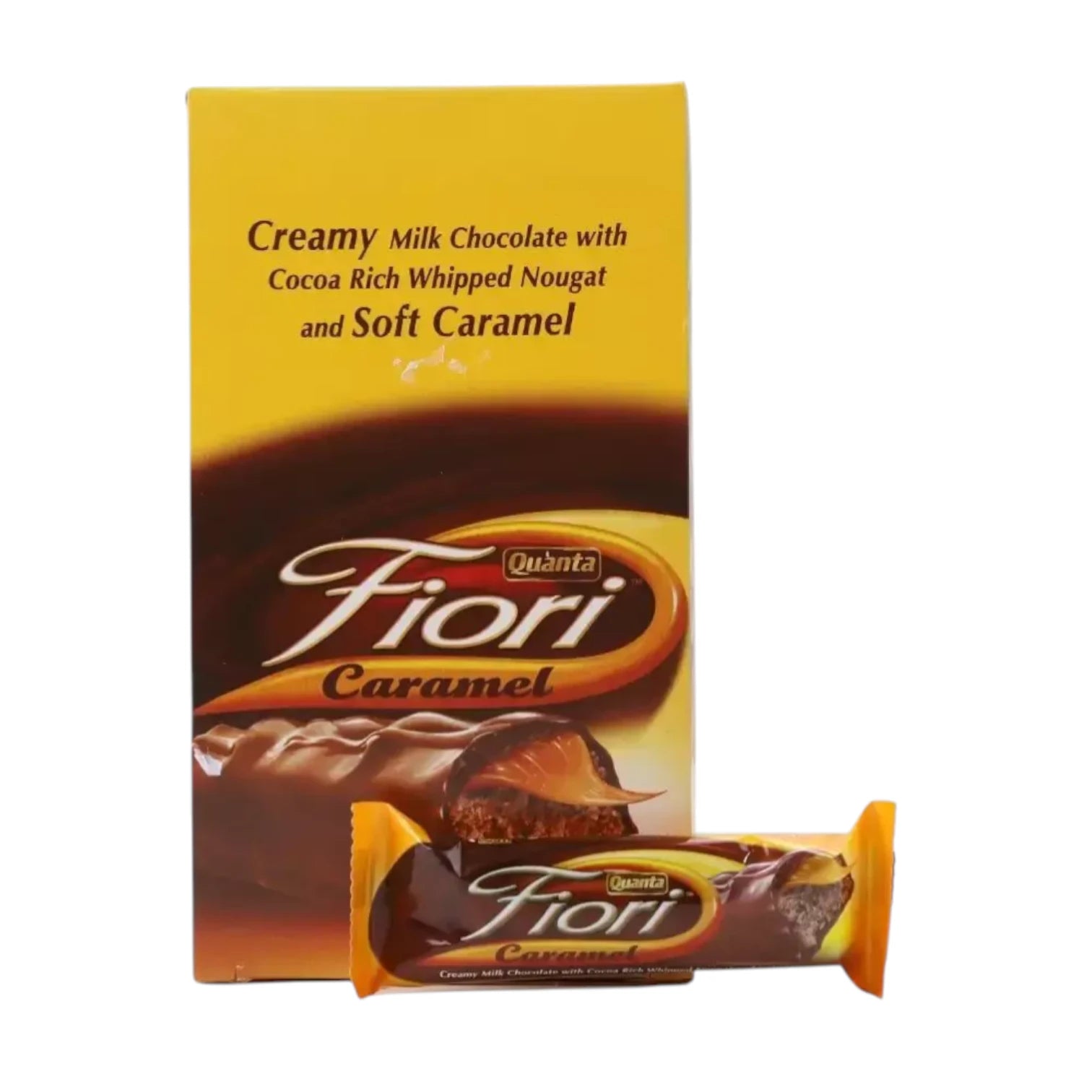Quanta Fiori Caramel Chocolate Bars – 12 x 30g, Whipped Cocoa Nougat & Soft Caramel, Decadent Snack Box - Damoo