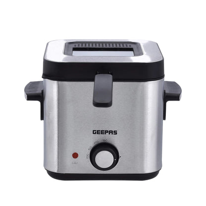 Geepas 1.5L Deep Fryer – 900W, Stainless Steel, Viewing Window, Non-Stick Basket, Adjustable Temperature Control - GDF36016 - Damoo