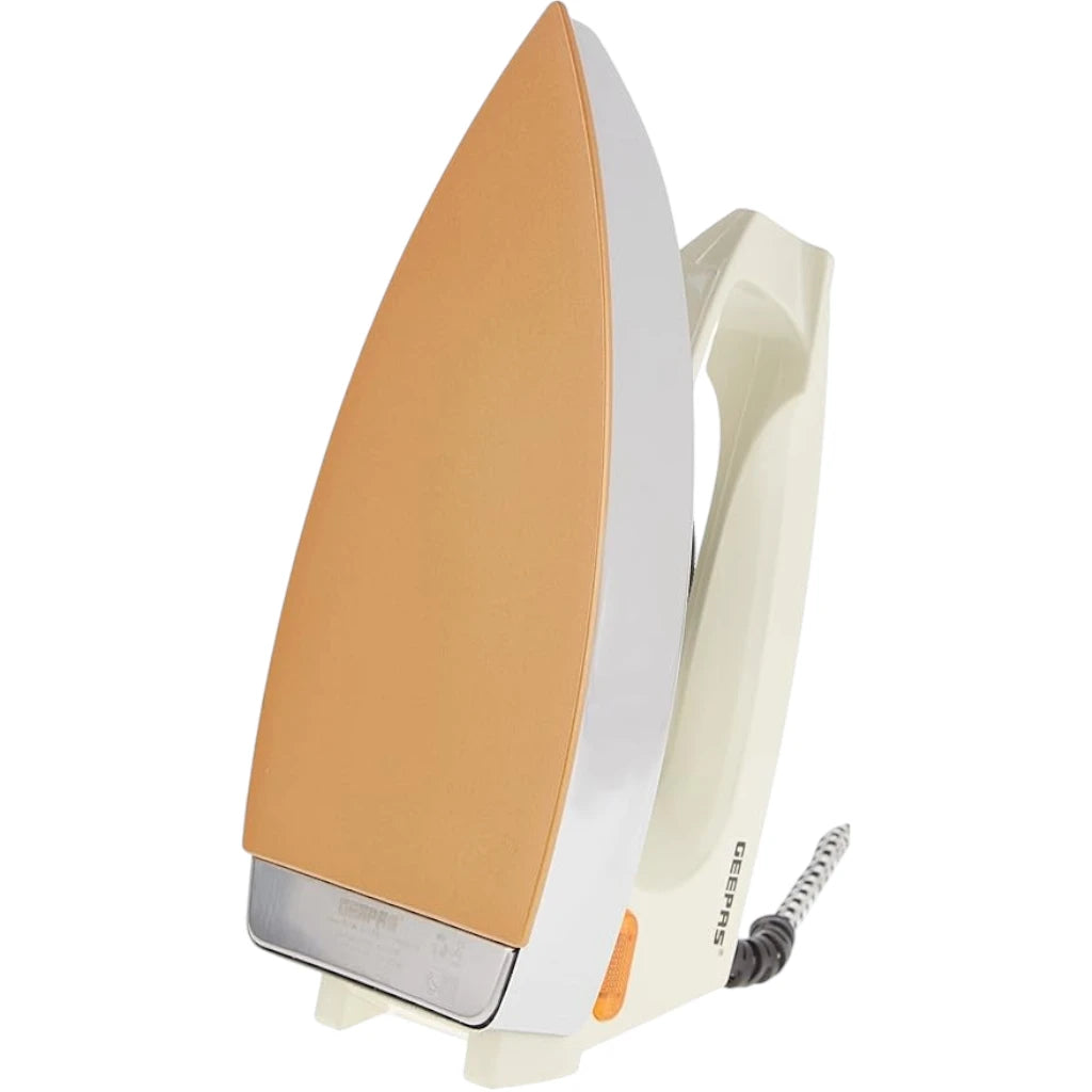 Geepas 1200W Automatic Dry Iron with 60 Micron Teflon Soleplate, Overheat Protection, Thermostat Control, Fabric Guide & Anti-Shock Handle – GDI7729 – Beige - Damoo