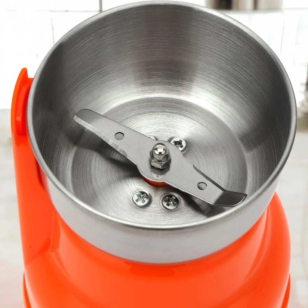 Geepas 150W Electric Coffee Grinder – Stainless Steel Blade & Removable Steel Cup, Overheat Protection, Multipurpose Grinder for Coffee Beans, Nuts, Spices & Dried Fruits – Orange - GCG41018 - Damoo