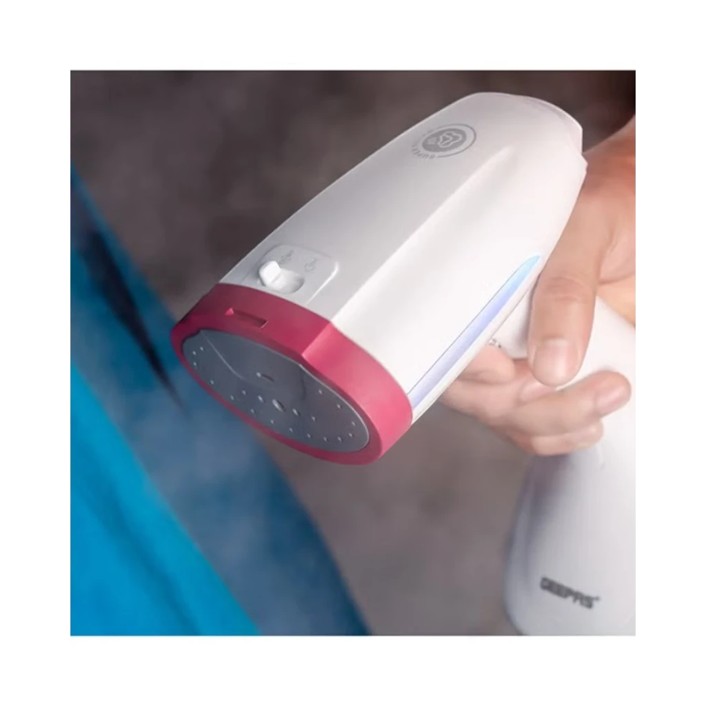 Geepas 1630W Handheld Garment Steamer  | Ceramic Head, Auto Shut-Off  | Fast Heating & Adjustable Steam  | Detachable Water Tank | White & Maroon – GGS25021 - Damoo