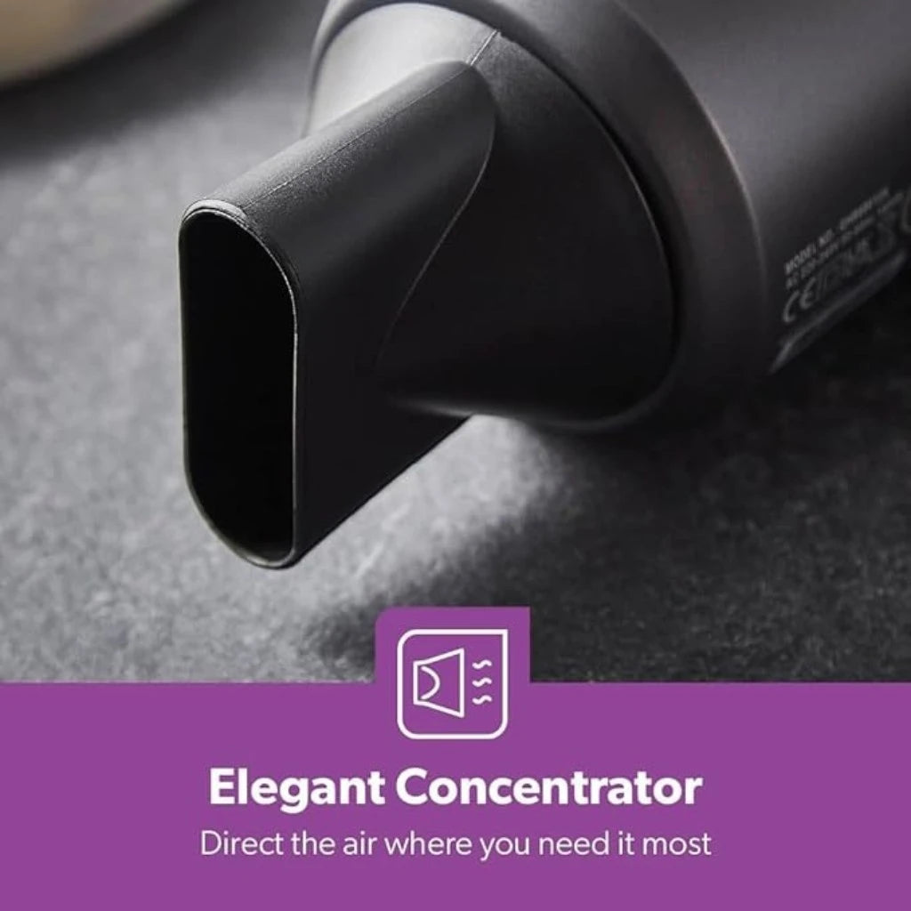 Geepas 1800W Hair Dryer with Cool Shot Function – Dual Speed & Heat Settings, Concentrator Nozzle, Lightweight & Travel-Friendly Design | GH86061 - Damoo