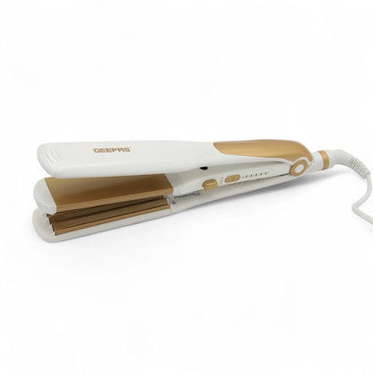 Geepas 2-in-1 Ceramic Hair Straightener & Curler – Neo Wave Technology, Adjustable Temperature, 360° Swivel Cord – For Straight, Wavy & Curly Hair – Ideal for All Hair Types - Damoo