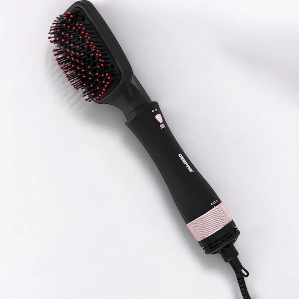 Geepas 8-in-1 Hair Styler GH86070 | 1000W Multi-Functional Hair Styling Tool with 7 Attachments | 2 Speed & Cool Settings | Ceramic Coated | 360° Swivel Cord | Black & Gold - Damoo