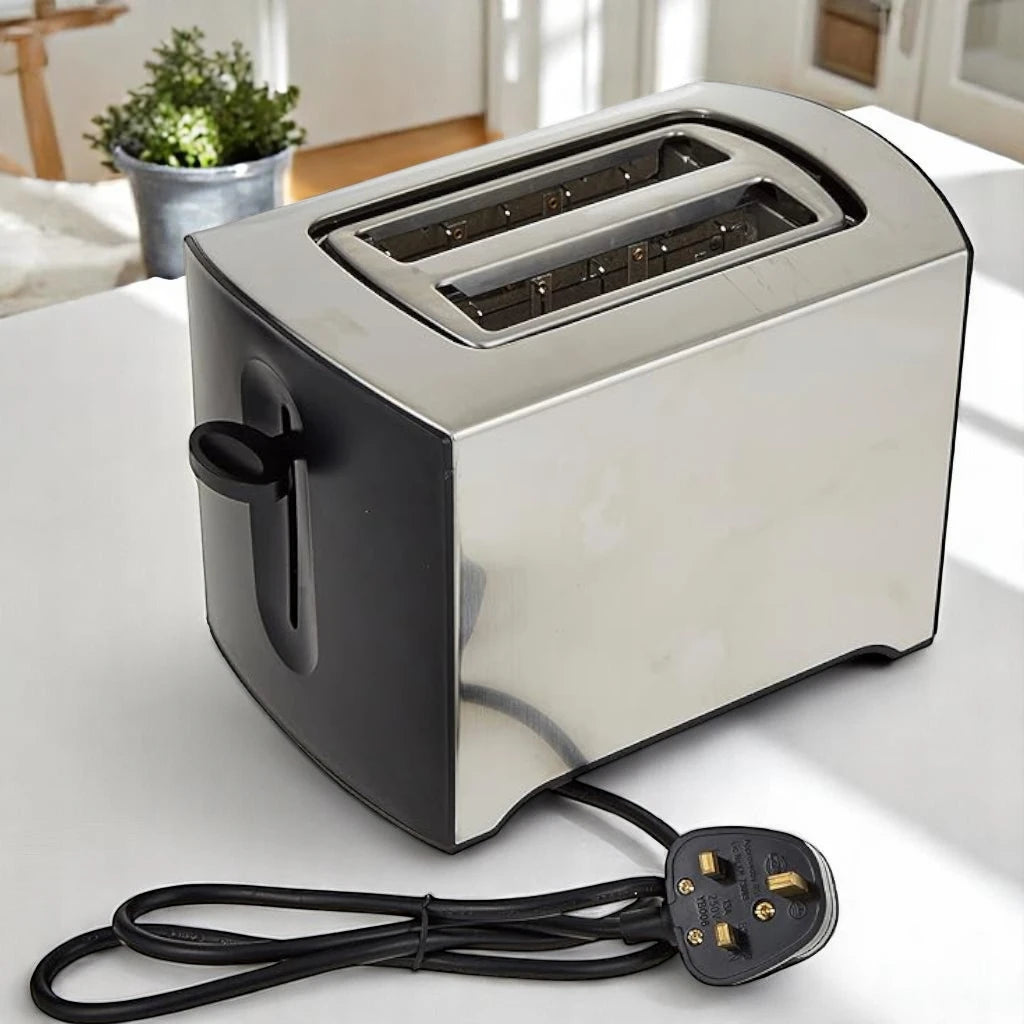 Geepas 900W 2-Slice Stainless Steel Toaster with Defrost, Reheat & Cancel Functions, High Lift & Lock Lever, Wide Slots & Removable Crumb Tray – Cool Touch Design - GBT6152 - Damoo