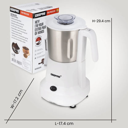 Geepas Coffee Grinder 450W Electric Mill - Large 300ml Capacity - Stainless Steel Blades for Coffee Beans, Spices & Nuts - Detachable Bowl - Transparent Lid - GCG6105 - Damoo