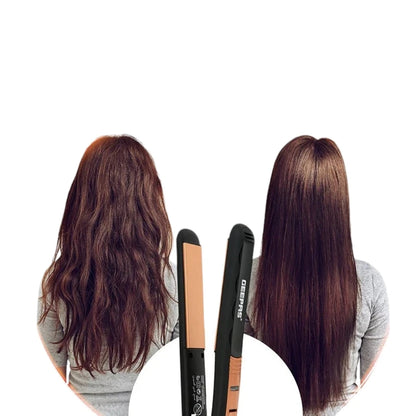 Geepas Easy Pro-Slim Hair Straightener – 15-Second Heat Up, Max 230°C, Ceramic Coated Plates, Adjustable Temperature, Lockable Handle, 360° Swivel Cord, LED Indicator, 35W, Gold & Black – GH8723 - Damoo