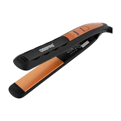 Geepas Easy Pro-Slim Hair Straightener – 15-Second Heat Up, Max 230°C, Ceramic Coated Plates, Adjustable Temperature, Lockable Handle, 360° Swivel Cord, LED Indicator, 35W, Gold & Black – GH8723 - Damoo