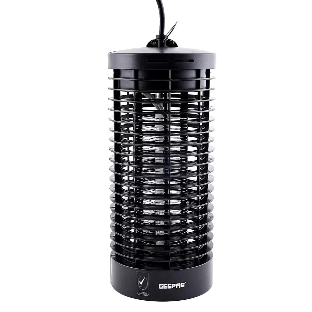 Geepas Electric Insect Killer Bug Zapper 6W - GBK1149 – Safe, Non-Toxic Mosquito & Fly Eliminator – Portable & Efficient – Quiet, Baby-Friendly Mosquito Trap with Camping Lantern (Black) - Damoo