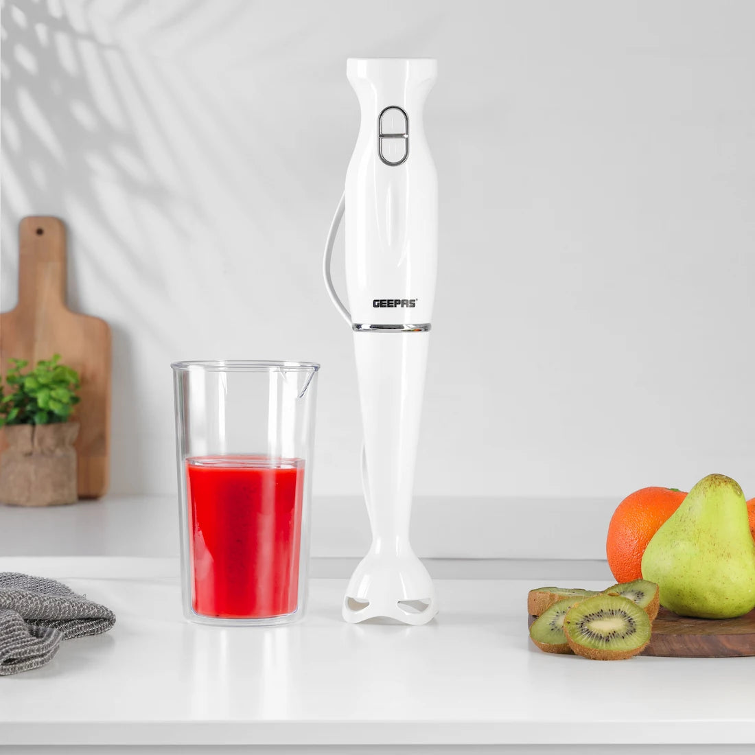 Geepas Hand Blender 200W with 2-Speed Control, Stainless Steel Blade & Detachable Stick | Low Noise Motor | Ideal for Smoothies, Baby Food & Milkshakes – GHB6143 - Damoo