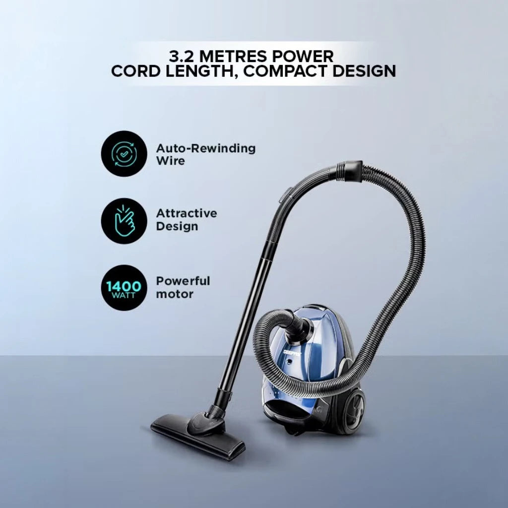 Geepas Handheld & Stick Vacuum Cleaner | 1.5L Capacity, Cyclonic Filtration,  1400W , Dust Full Indicator, Low Noise | Lightweight & Compact, Corded Electric for All Floors - GVC2595 - Damoo