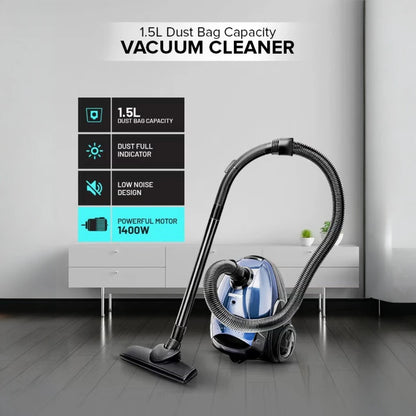 Geepas Handheld & Stick Vacuum Cleaner | 1.5L Capacity, Cyclonic Filtration,  1400W , Dust Full Indicator, Low Noise | Lightweight & Compact, Corded Electric for All Floors - GVC2595 - Damoo
