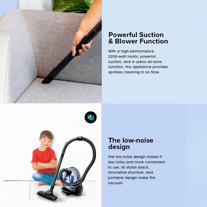 Geepas Handheld & Stick Vacuum Cleaner | 1.5L Capacity, Cyclonic Filtration,  1400W , Dust Full Indicator, Low Noise | Lightweight & Compact, Corded Electric for All Floors - GVC2595 - Damoo