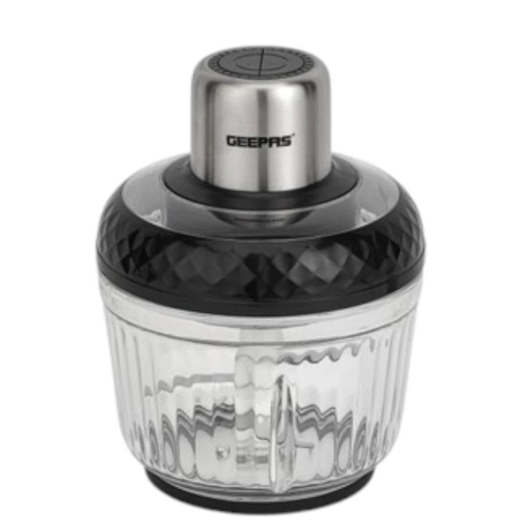 Geepas Multi Chopper 1 Machine – 2.5L 500W Electric Food Chopper with Stainless Steel Housing, Cutter Gear & Mincing Function | Heavy-Duty Vegetable, Fruit & Meat Grinder – Black & Silver (GMC42030) - Damoo