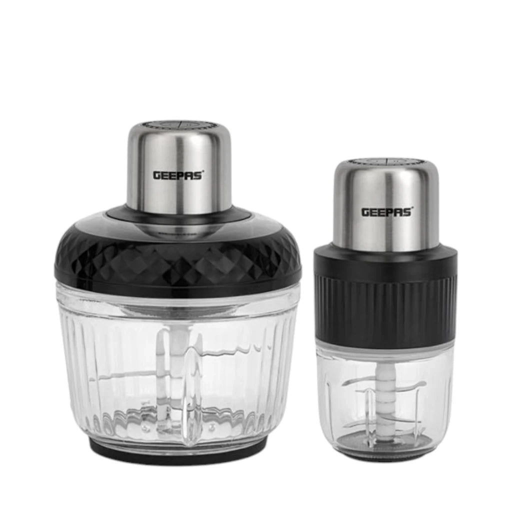 Geepas Multi Chopper 1 Machine – 2.5L 500W Electric Food Chopper with Stainless Steel Housing, Cutter Gear & Mincing Function | Heavy-Duty Vegetable, Fruit & Meat Grinder – Black & Silver (GMC42030) - Damoo