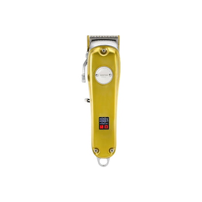 Geepas Professional Digital Hair Clipper – LCD Display, Cordless, 4 Adjustable Blades & Combs, 2500mAh Rechargeable Battery, Gold Finish - GTR57502 - Damoo