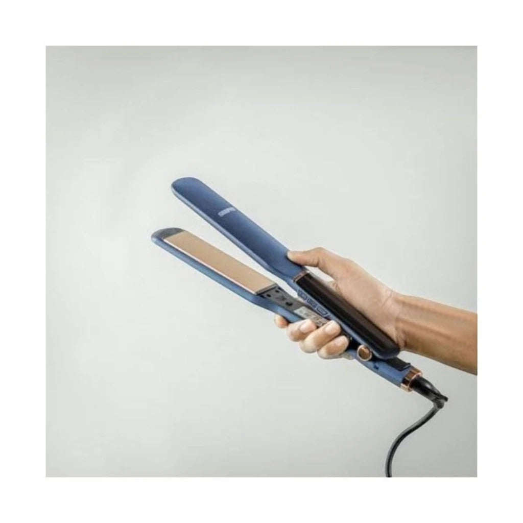 Geepas Professional Digital Hair Straightener – 70W, Slim Design, 10 Temperature Settings (140-230°C), Ceramic Coated Plates, Lockable Handle, Auto Shut-Off, 360° Swivel Cord – Blue - GHS86076 - Damoo