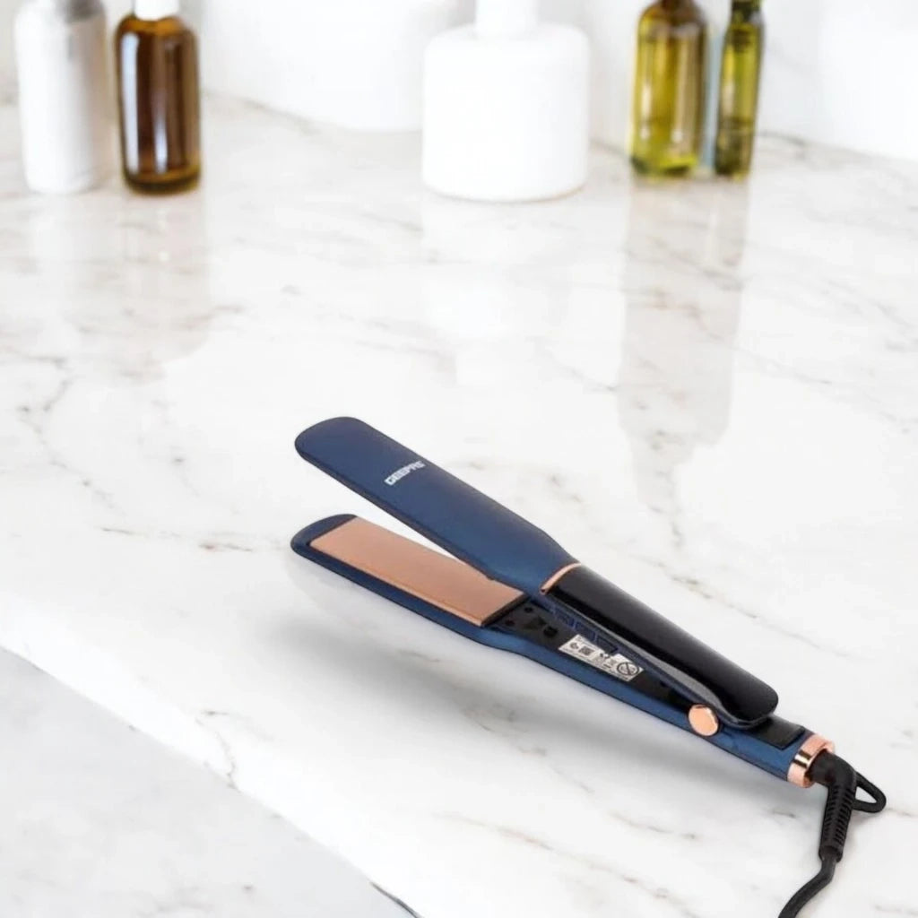Geepas Professional Digital Hair Straightener – 70W, Slim Design, 10 Temperature Settings (140-230°C), Ceramic Coated Plates, Lockable Handle, Auto Shut-Off, 360° Swivel Cord – Blue - GHS86076 - Damoo