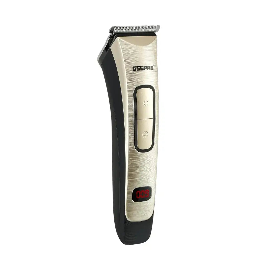 Geepas Rechargeable Cordless Hair & Beard Clipper – Precision Steel Blade, LED Display, Child Lock, 4 Comb Attachments, 50-Min Runtime, 1.5-Hour Fast Charge - GTR1383 - Damoo
