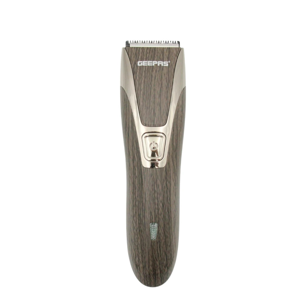 Geepas Rechargeable Cordless Hair Trimmer GTR31N for Men – Beard, Hair & Mustache Clipper with Adjustable Lengths, Stainless Steel Blade & LED Indicator – Portable Grooming Kit - Damoo