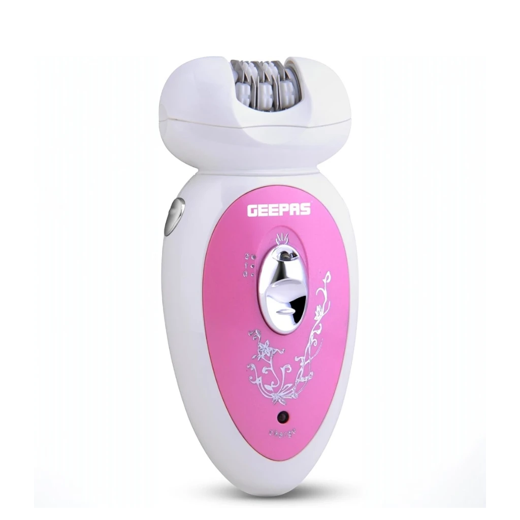 Geepas Rechargeable Epilator for Women GLS8679 – 2-in-1 Hair Remover with 3 Speed Settings, Hypoallergenic Blades, USB Charging, Pink - Damoo