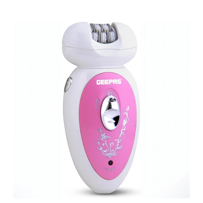 Geepas Rechargeable Epilator for Women GLS8679 – 2-in-1 Hair Remover with 3 Speed Settings, Hypoallergenic Blades, USB Charging, Pink - Damoo