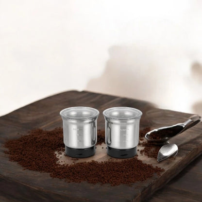 Geepas Stainless Steel Coffee Grinder – 200W, 2-in-1 Wet & Dry Jar, Overheat Protection, Stainless Steel Bowl & Blade, Transparent Lid - GCG41021 - Damoo