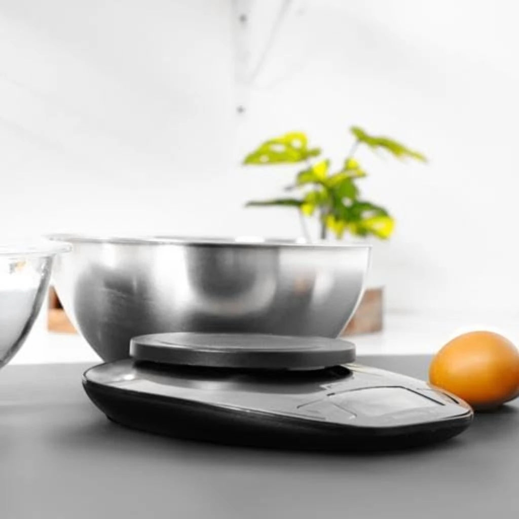 Geepas Stainless Steel Digital Kitchen Scale – 5kg Capacity, Overload Indicator, Low Battery Alert, Precision Weight Measurement for Cooking & Baking – Silver - GKS4203N - Damoo