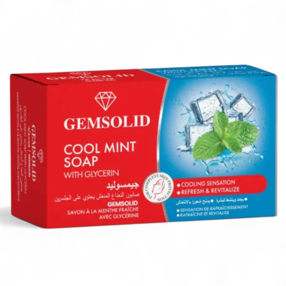 Gemsolid Cool Mint Glycerine Soap 125g – Deep Cleansing & Hydrating Bar with Refreshing Mint Sensation - Damoo