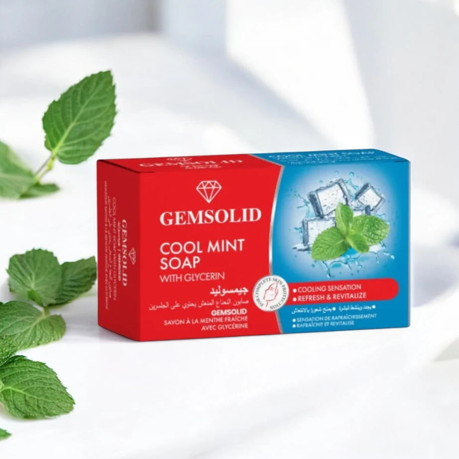Gemsolid Cool Mint Glycerine Soap 125g – Deep Cleansing & Hydrating Bar with Refreshing Mint Sensation - Damoo