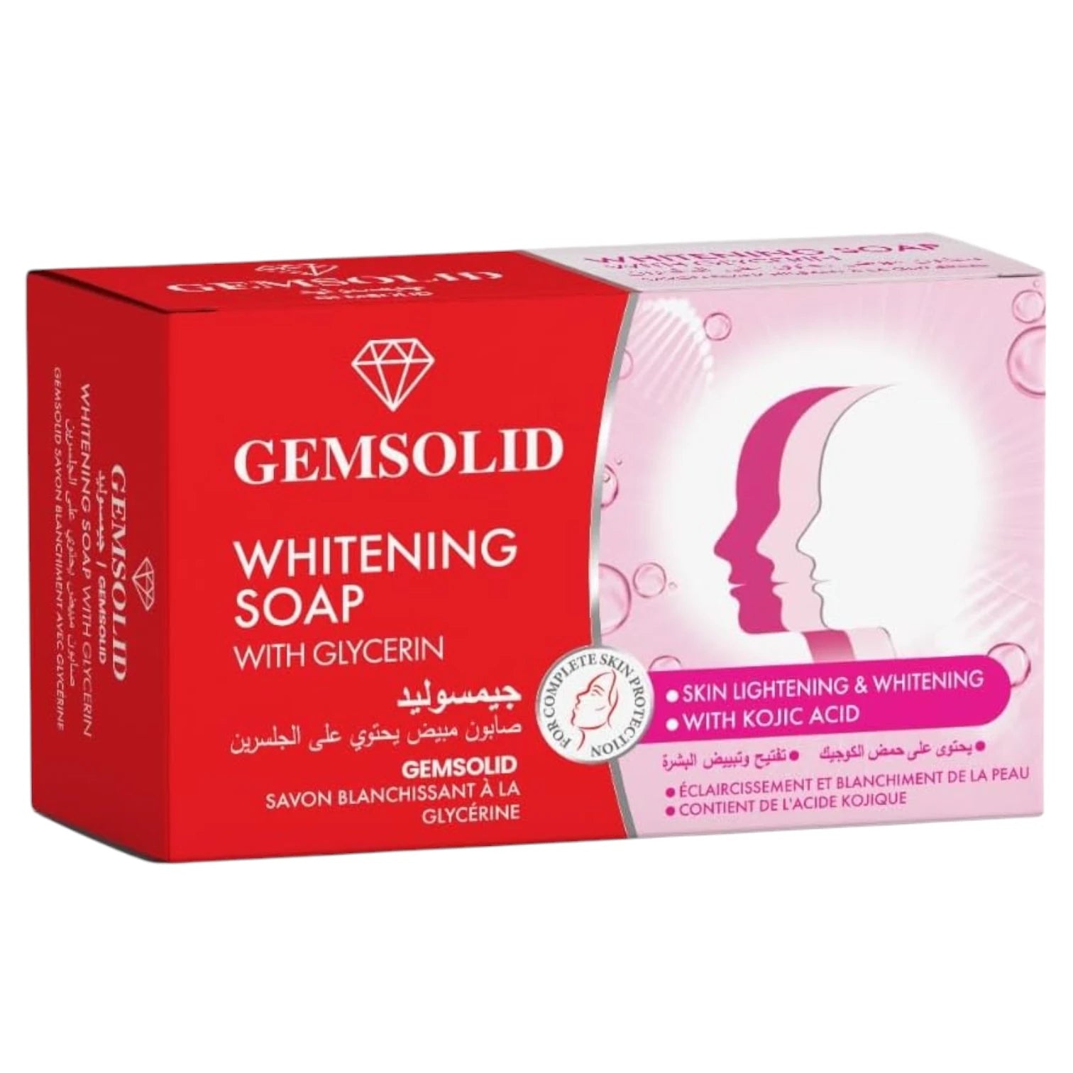 Gemsolid Whitening Glycerin Soap 120g – Rose Scented, Gentle Brightening Bar for All Skin Types - Damoo