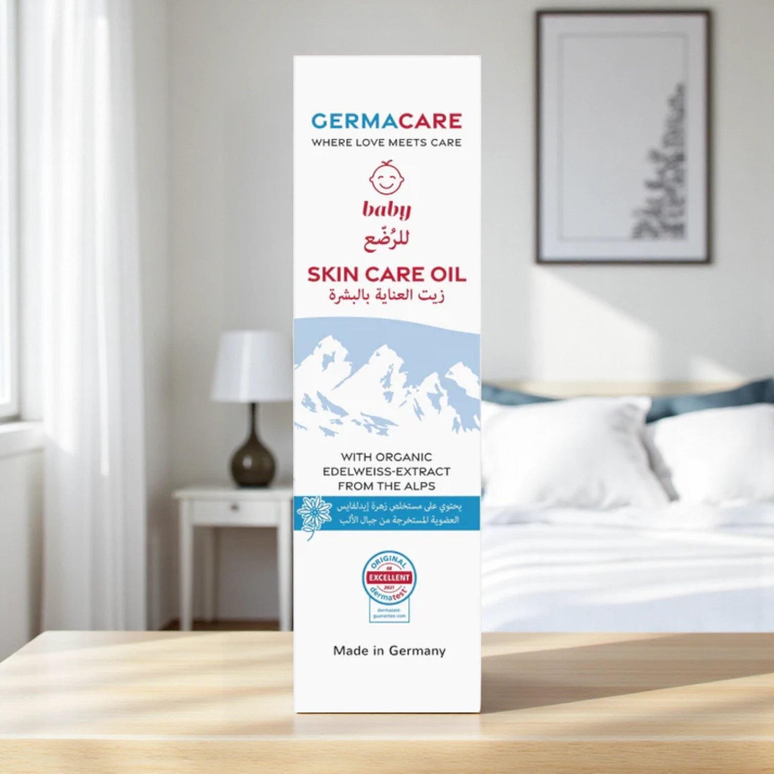 GermaCare Baby Skin Care Oil – 2 x 150ml | With Organic Edelweiss, Argan & Almond Oils | Nourishing, Hypoallergenic & Gentle for Sensitive Baby Skin - Damoo