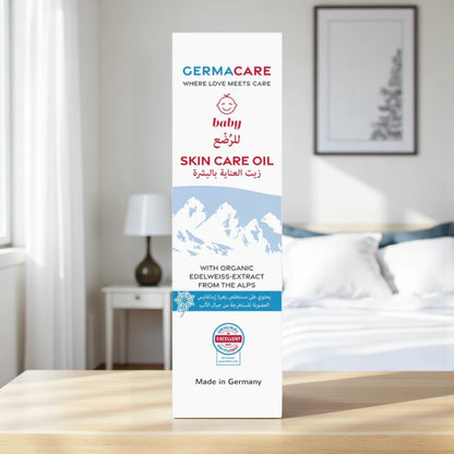 GermaCare Baby Skin Care Oil – 2 x 150ml | With Organic Edelweiss, Argan & Almond Oils | Nourishing, Hypoallergenic & Gentle for Sensitive Baby Skin - Damoo