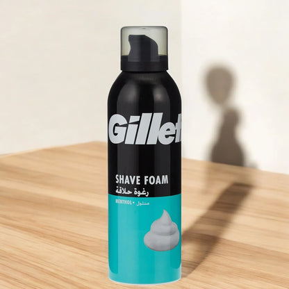 Gillette Classic Menthol Shaving Foam for Men – 200ml – Extra Thick Lather with Cooling Menthol Scent – Smooth & Comfortable Shave for Sensitive Skin - Damoo