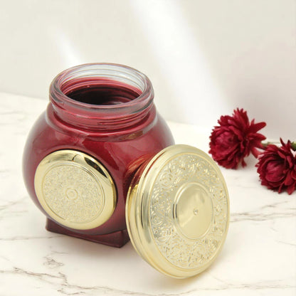 Glass Bakhoor Storage Jar 160ML – Elegant Empty Storage Container for Oud, Incense, & More – Multipurpose Decorative Jar - Damoo